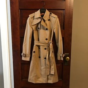 Ann Taylor Khaki Trench Coat XSP